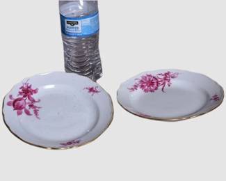 19. Two 2 Pink and White Meissen Porcelain Plates