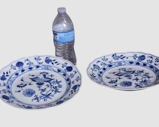 21. Two 2 Meissen Blue Onion Plates