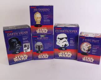 Lot 5822 Star Wars Miniature Helmet Trilogy Collection Pack of 5 Riddell