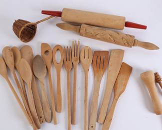 Lot 6275 Lot of Misc Wood Kitchen Utensils