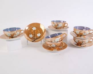 Lot 6286 Vintage Japan Cherry Blossom Lusterware