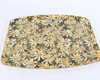 Lot 6291 Vintage Oversized Resin Floral Tray