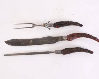 Lot 6311 3 Piece Vintage Carving Set