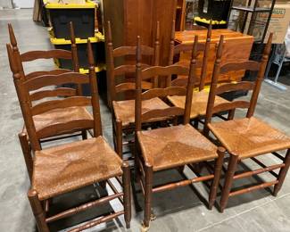 Lot 6329 Set of 6 Ladderback Dining Chairs