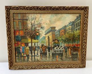 Lot 6511 Original Reproduction after Antoine Blanchard  Parisian Street Scene