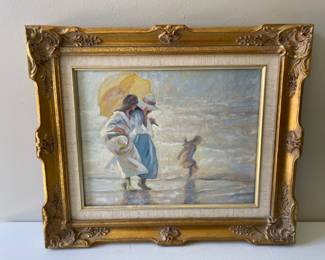 Lot 6517 Stroll by the Sea  Original Reproduction after Roger LaManna by Les Carter