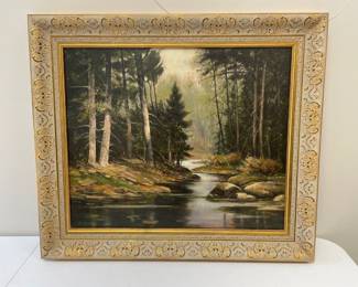 Lot 6526 Trees  Water Landscape  signed D. Greenwood