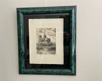 Lot 6546 Notre Dame de Paris  Leon Saures French  Ink Sketch on Paper