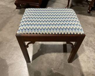 Lot 6549 Blue Needlepoint Foot Stool