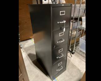 Lot 6552 Black Metal Filing Cabinet  Staples Brand