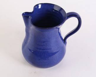 Lot 7142 Cobalt Blue Pottery Pitcher
