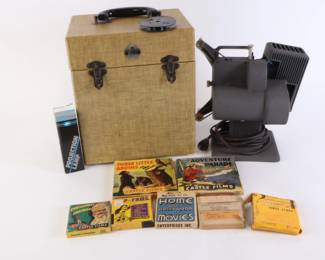 Lot 7156 Vintage Kodak Kodascope Projector and Set of 7 Vintage Films