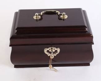 Lot 7162 Wood and Brass Jewelry Box