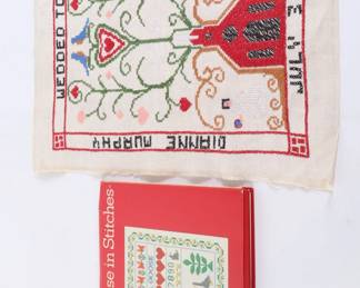 Lot 7167 Vintage Cross Stitch Sampler and Book