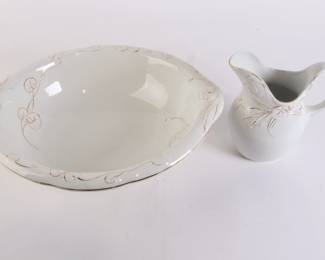 Lot 7178 Vintage Semi Vitreous Merger Pitcher and Basin