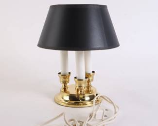 Lot 7179 Brass Finish Candelabra Lamp with Black Shade
