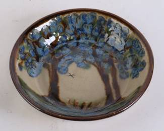 Lot 7223 Hand Crafted Pottery Bowl with Trees