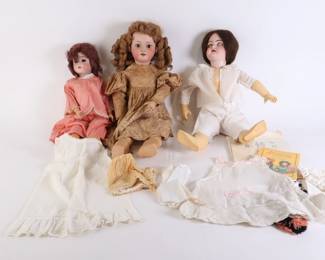 Lot 7232 Three Vintage Dolls and Clothing