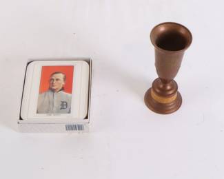 Lot 7234 Baseball Coasters Set of 6 and 1954 Baseball Trophy