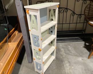 Lot 7247 Kids Childrens Book Storage ABC Pine Wood Shelf