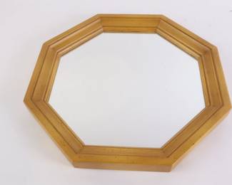 Lot 7308 Yellow Wood Frame Octagonal Mirror