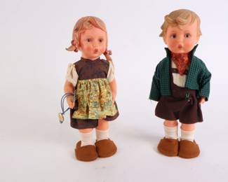 Lot 7312 Pair Goebel Hummel Dolls Boy and Girl