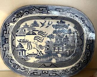 Blue Willow Platter Staffordshire