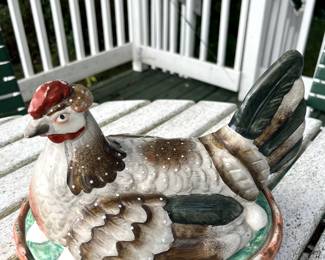 Staffordshire Pottery Hen on Nest