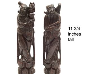Pair Asian General Guan Figurines