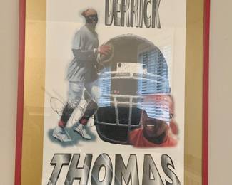 Derrick Thomas signed poster