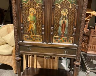Lot 8003 Hand Painted Secretary Storage Cabinet