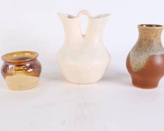 Lot 7358 Lot of 3  Unsigned Pottery Pieces