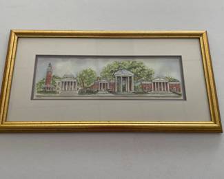 Lot 7014 Framed Art  UNC Chapel Hill 3D Campus Buildings