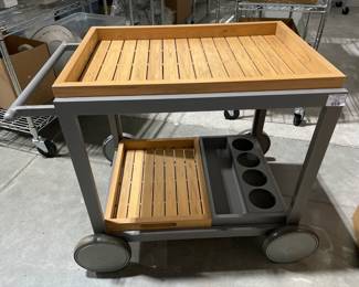 Lot 7001 Patio Cart w Removable Serving Trays