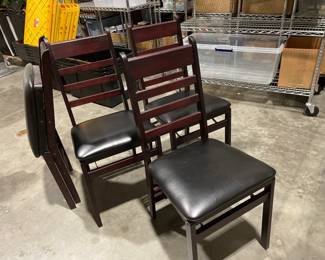 Lot 6996 Lot of 4 COSCO Wood Folding Chairs  Extra Seating