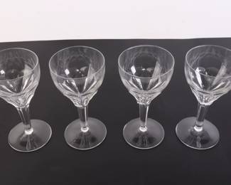 Lot 6978 Set of 4 Crystal Glasses Stemware  unmarked