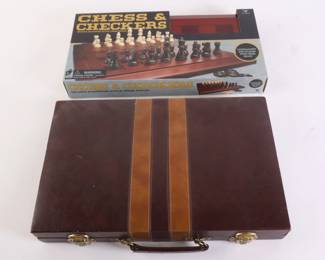 Lot 6968 Vintage Backgammon Set and Cardinal Chess  Checkers Set