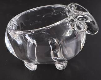 Lot 6936 Glass Ram Trinket Dish