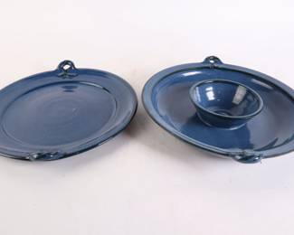 Lot 6915 Lot of 2 NC Pottery Serving Pieces  Hamilton Williams  Morganton NC