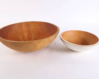 Lot 6914 Lot of 2 Woodturned Bowls