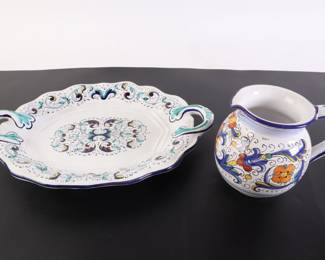 Lot 6909 Italian Ceramics Platter and Pitcher