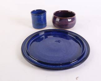 Lot 6904 Lot of 3 Pottery Items  all signed