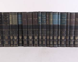 Lot 6572 Lot of 54 Vintage Decorative Cover Books  Britannica Literature Great Books