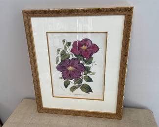 Lot 5862 Botanical Framed Art  Clematis Flower