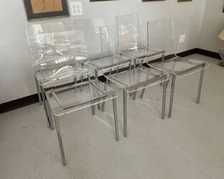 Lot 5628 Set of 6 Acrylic Clear Dining Chairs