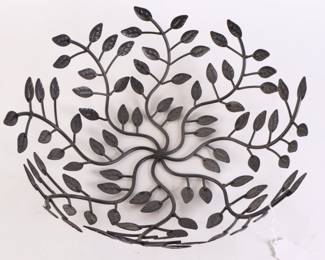 Lot 5059 Metal Botanical Leaf Centerpiece Basket