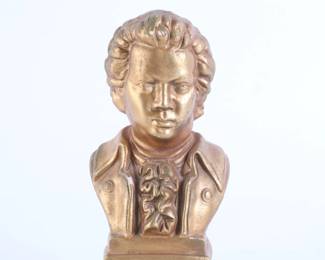 Lot 5040 Mozart Bust  Gold Plaster