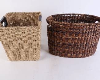 Lot 4496 Lot of Two Woven Waste Cans