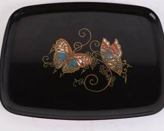 Lot 4493 Vintage Couroc Butterfly Tray