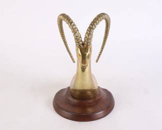 Lot 4492 Solid Brass Gazelle Head Bookend Decor